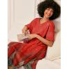 imageEkouaer Long Nightgown Womens V Neck Loungewear Oversized Sleepwear Loose Sleep Dress S4XLPeacock Feather