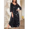 imageEkouaer Long Nightgown for Women 34 Sleeves Nightshirt Maxi Sleep Dress Plus Size Loungewear Full Length SleepwearBlack Star