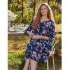 imageEkouaer Long Nightgown for Women 34 Sleeves Nightshirt Maxi Sleep Dress Plus Size Loungewear Full Length SleepwearBlue Floral
