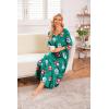 imageEkouaer Long Nightgown for Women 34 Sleeves Nightshirt Maxi Sleep Dress Plus Size Loungewear Full Length SleepwearChristmas Green