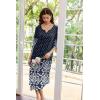 imageEkouaer Long Nightgown for Women 34 Sleeves Nightshirt Maxi Sleep Dress Plus Size Loungewear Full Length SleepwearFloral Blue
