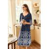 imageEkouaer Long Nightgown for Women 34 Sleeves Nightshirt Maxi Sleep Dress Plus Size Loungewear Full Length SleepwearFloral Blue