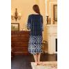 imageEkouaer Long Nightgown for Women 34 Sleeves Nightshirt Maxi Sleep Dress Plus Size Loungewear Full Length SleepwearFloral Blue