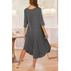 imageEkouaer Long Nightgown for Women 34 Sleeves Nightshirt Maxi Sleep Dress Plus Size Loungewear Full Length SleepwearGrey