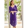 imageEkouaer Long Nightgown for Women 34 Sleeves Nightshirt Maxi Sleep Dress Plus Size Loungewear Full Length SleepwearViolet Floral