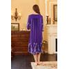 imageEkouaer Long Nightgown for Women 34 Sleeves Nightshirt Maxi Sleep Dress Plus Size Loungewear Full Length SleepwearViolet Floral