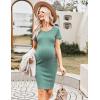 imageEkouaer Maternity Dress Rib Knit Short Sleeve Bodycon Dresses Casual Stretchy Pregnancy Clothes SXXLMint Green
