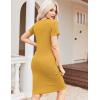 imageEkouaer Maternity Dress Rib Knit Short Sleeve Bodycon Dresses Casual Stretchy Pregnancy Clothes SXXLYellow