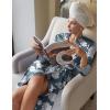 imageEkouaer Maternity Robe Labor Delivery Nursing Gown Hospital Breastfeeding Dress BathrobesGrey Flowers