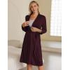 imageEkouaer Maternity Robe Labor Delivery Nursing Gown Hospital Breastfeeding Dress BathrobesMaroon