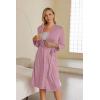 imageEkouaer Maternity Robe Labor Delivery Nursing Gown Hospital Breastfeeding Dress BathrobesMauve