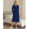 imageEkouaer Maternity Robe Labor Delivery Nursing Gown Hospital Breastfeeding Dress BathrobesNavy Blue