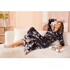 imageEkouaer Nightgown Long Sleeve for Women Sleepwear V Neck Loungewear Button Full Length NightshirtBegonia Flowers