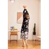 imageEkouaer Nightgown Long Sleeve for Women Sleepwear V Neck Loungewear Button Full Length NightshirtBegonia Flowers