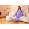 imageEkouaer Nightgown Long Sleeve for Women Sleepwear V Neck Loungewear Button Full Length NightshirtPurple Floral