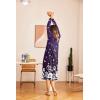 imageEkouaer Nightgown Long Sleeve for Women Sleepwear V Neck Loungewear Button Full Length NightshirtPurple Flowers