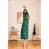 imageEkouaer Nightgown Long Sleeve for Women Sleepwear V Neck Loungewear Button Full Length NightshirtXmas Print