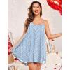 imageEkouaer Nightgown Sexy Lingerie for Women Nightwear Lace Chemise Sleeveless Camisole Slip Dress Babydoll SleepwearBlue Red Flowers