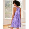 imageEkouaer Nightgown for Women Sleeveless Sleepwear Lightweight Racerback Sleep Shirt Pleated V Neck Night Dress Short ChemiseBlue White Spots