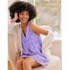 imageEkouaer Nightgown for Women Sleeveless Sleepwear Lightweight Racerback Sleep Shirt Pleated V Neck Night Dress Short ChemiseBlue White Spots