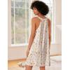 imageEkouaer Nightgown for Women Sleeveless Sleepwear Lightweight Racerback Sleep Shirt Pleated V Neck Night Dress Short ChemiseLeaf Print