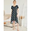imageEkouaer Nightgowns Womens Short Sleeve Sleepwear Comfy Loungewear Plus Size Night Shirt S3XLBlue Floral