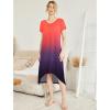 imageEkouaer Nightgowns Womens Short Sleeve Sleepwear Comfy Loungewear Plus Size Night Shirt S3XLTie Dye Red  Purple