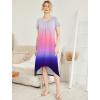 imageEkouaer Nightgowns Womens Short Sleeve Sleepwear Comfy Loungewear Plus Size Night Shirt S3XLTie Dye White  Blue
