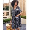 imageEkouaer Sleepwear Womens Snap Front Nightgown Housecoat Cotton Duster Short Sleeve House DressBlack Flower