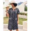 imageEkouaer Sleepwear Womens Snap Front Nightgown Housecoat Cotton Duster Short Sleeve House DressBlack Flower
