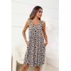 imageEkouaer Women Nightgown with Pockets Sleep Shirts Sleeveless Sleepwear Pleated Front Nightshirt Round Neck NightdressLeopard