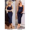 imageEkouaer Women Sleeveless Tank Maternity Dress Ribbed Knit Pregnancy Midi Dresses Ruch Side Stretchy Pregnancy Clothes SXXLNavy Blue