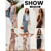 imageEkouaer Women Sleeveless Tank Maternity Dress Ribbed Knit Pregnancy Midi Dresses Ruch Side Stretchy Pregnancy Clothes SXXLNavy Blue