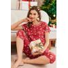 imageEkouaer Womens Capri Pajama Sets Floral Print Short Sleeve Sleepwear Top and Capri Pants 2 Piece Loungewear with PocketsRed Christmas Snowflakes