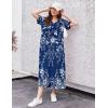 imageEkouaer Womens Full Length Short Sleeve NightgownBlue Ethnic Flower