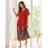 imageEkouaer Womens Full Length Short Sleeve NightgownFeather