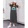 imageEkouaer Womens Full Length Short Sleeve NightgownRainbow