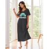 imageEkouaer Womens Full Length Short Sleeve NightgownRainbow