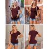 imageEkouaer Womens Maternity Shirts 3 Packs Side Ruched Pregnancy Tee Top Tunic Blouse Casual Mama Clothes SXXL3pcs Black  Burgundy Red  Green