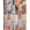 imageEkouaer Womens Maternity Shirts 3 Packs Side Ruched Pregnancy Tee Top Tunic Blouse Casual Mama Clothes SXXL3pcs Black  Dirty Pink  White Stripe