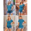 imageEkouaer Womens Maternity Shirts 3 Packs Side Ruched Pregnancy Tee Top Tunic Blouse Casual Mama Clothes SXXL3pcs Black  Green  Teal