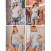 imageEkouaer Womens Maternity Shirts 3 Packs Side Ruched Pregnancy Tee Top Tunic Blouse Casual Mama Clothes SXXL3pcs Burgundy Red  Grey Stripe  Mintgreen