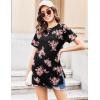 imageEkouaer Womens Maternity Shirts Short Sleeve Pregnancy Tops Blouses Split Side Casual Crewneck Pregnant Tunic TeeBlack Pink Rose