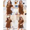imageEkouaer Womens Maternity Shirts Short Sleeve Pregnancy Tops Blouses Split Side Casual Crewneck Pregnant Tunic TeeBrown
