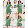 imageEkouaer Womens Maternity Shirts Short Sleeve Pregnancy Tops Blouses Split Side Casual Crewneck Pregnant Tunic TeeGreen