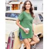 imageEkouaer Womens Maternity Shirts Short Sleeve Pregnancy Tops Blouses Split Side Casual Crewneck Pregnant Tunic TeeGreen