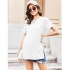 imageEkouaer Womens Maternity Shirts Short Sleeve Pregnancy Tops Blouses Split Side Casual Crewneck Pregnant Tunic TeeWhite