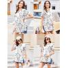 imageEkouaer Womens Maternity Shirts Short Sleeve Pregnancy Tops Blouses Split Side Casual Crewneck Pregnant Tunic TeeWhite Lucky Floral
