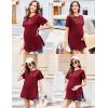 imageEkouaer Womens Maternity Shirts Short Sleeve Pregnancy Tops Blouses Split Side Casual Crewneck Pregnant Tunic TeeWine Red