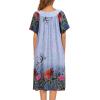 imageEkouaer Womens Nightgown Short Sleeve House Dress with PocketsFloral Print Mumu DressFloral Light Blue